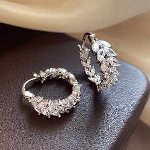 Light luxury diamond set U-shaped wheat ear buckle high-end niche design earrings French fashion new earrings women's wholesale
