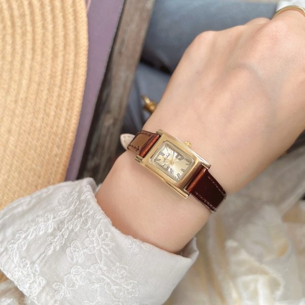 Melissa Vintage Watch Women's Simple New Square Light Luxury Niche Women's Strap French Cowhide Belt Waterproof