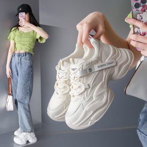 Mesh breathable inner height, versatile daddy shoes summer 2023 new small platform platform fried street women's shoes Internet celebrity super hot