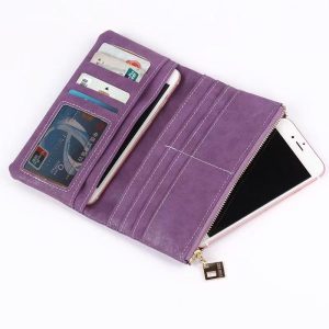 Cross-border women's new Korean version retro frosted two-fold drawstring women's long wallet multi-card position women's wallet wholesale