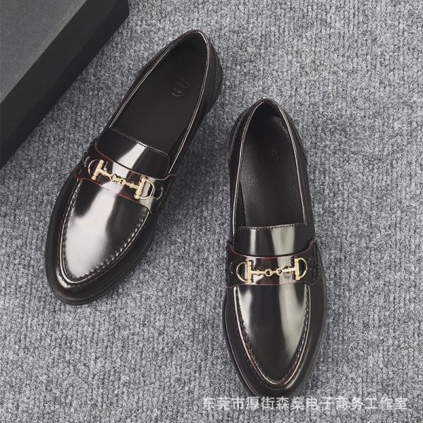 Original single foreign trade women's shoes, business leather flat shoes, one foot slipper, loafers, commuter horsebit, small leather shoes - Image 4