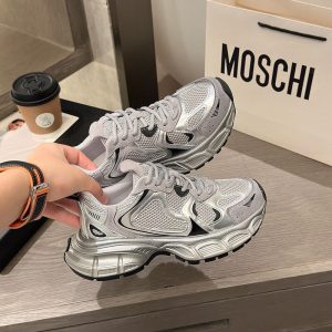 Sheepskin version thick-soled elevated silver gray lace-up dad shoes women's summer and autumn 2025 new breathable athleisure shoes