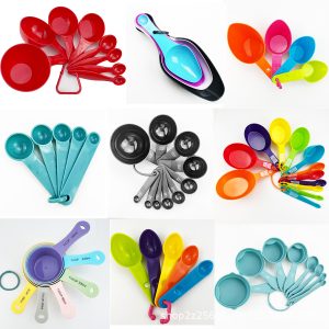 Complete baking measuring cup set, cake tools, measuring spoon, plastic measuring spoon, with graduation, kitchen ingredient spoon, many types