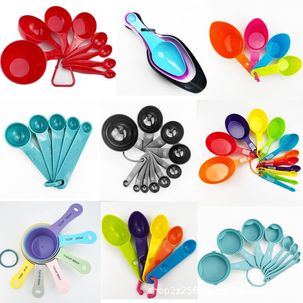 Complete baking measuring cup set, cake tools, measuring spoon, plastic measuring spoon, with graduation, kitchen ingredient spoon, many types