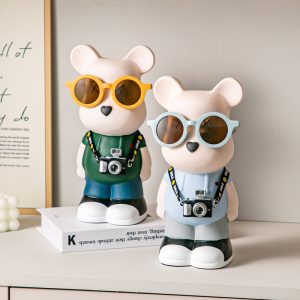Violent Bear Piggy Bank Cartoon Creative Modern Living Room Internet Red Decoration Simple Home TV Cabinet Ceramic Ornaments