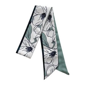 French long silk scarf headband women's 2024 new braided hair rope Korean bow streamer tie hair tie head rope