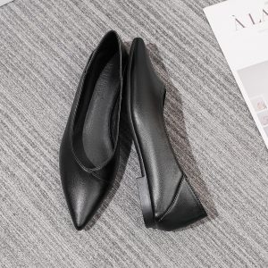 Work shoeswomen's flat soles, professional soft soles, pumps, office commuter interviews, single shoes, pointed toes, versatile dress shoes, work shoes