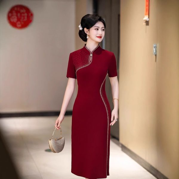 Qipao Mom Wedding Banquet Outfit 2025 New Xi Mother-in-law Clothes Wedding Dress Young Xi Mother-in-law Long Qipao