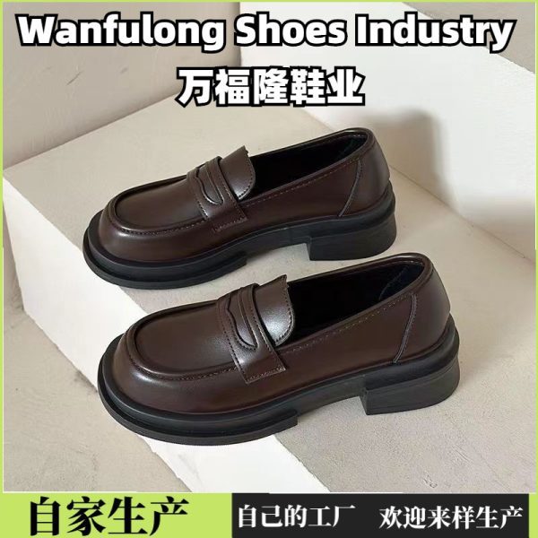 Thick-soled college British style women's 2024 new summer slip-on Mary Jane loafers