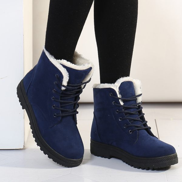 wish Amazon winter new snow boots women's cross-border large size warm women's boots flat heel women's cotton shoes wholesale