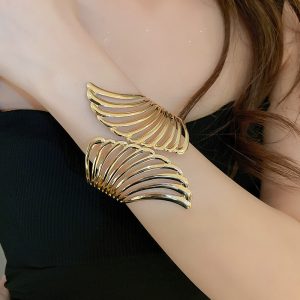 Cross-border, European and American personality open armbands, fashion trendy niche bracelets, high-end temperament, cold wind hand ornaments