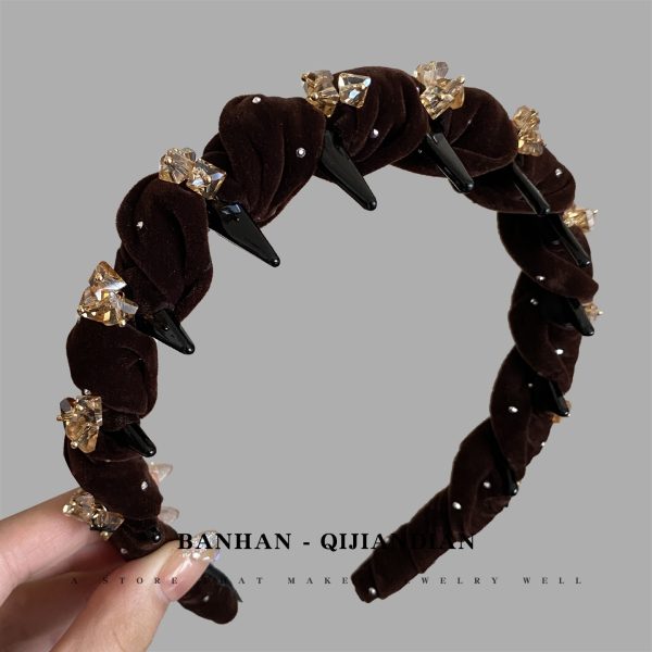 The original [Star Diamond Secret Language] headband high-end sense is hand-woven full of diamond headband broken hair finishing artifact hairpin