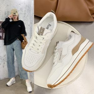 Sneakers Women's Spring 2023 New Breathable Low-Top Flat Size 41 Single Shoes Women's Lace-up Casual Shoes Tide Forrest Gump Shoes