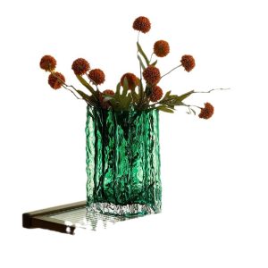 Modern light luxury glass vase wholesale high-value living room home table decoration ornaments aquaculture flowers and dried flowers