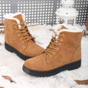 wish Amazon winter new snow boots women's cross-border large size warm women's boots flat heel women's cotton shoes wholesale