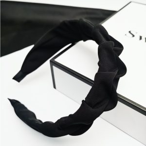 High-end black pleated headband female Korean temperament going out with pressure headband simple hairband 2024 new style