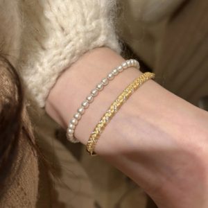 Italy vintage French brushed wheat ear woven bracelet women's niche design is exquisite, fashionable, and high-end