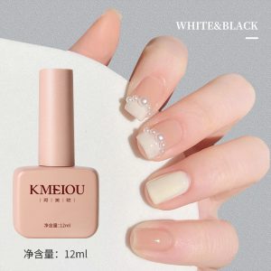 Nail art white nail polish glue pure white pure black translucent black beige yogurt white new popular white white nail salon special