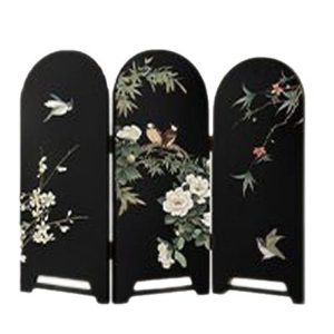 Medieval style flower and bird decoration painting table pieces vintage entryway cabinet side cabinet foldable screen table pendulum painting