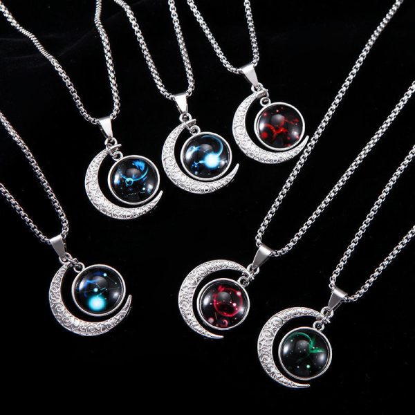 Zodiac Necklace Men's Fashion Brand Versatile High-end Necklace Moon Pendant Jewelry Men's Non-Fading Necklace