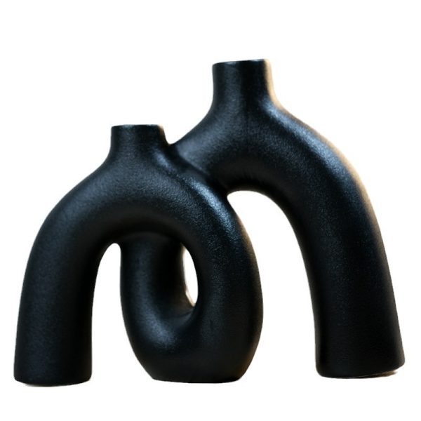 Nordic Dried Flowers Home Decoration Companion Vases Hydroponic Stoneware Particle Vases Ornaments Living Room Flower Arrangement Ceramics - Image 5