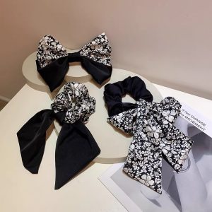 Simple temperament bow head rope girls 2025 new high-end sense hair tie streamer hair rope ponytail headband