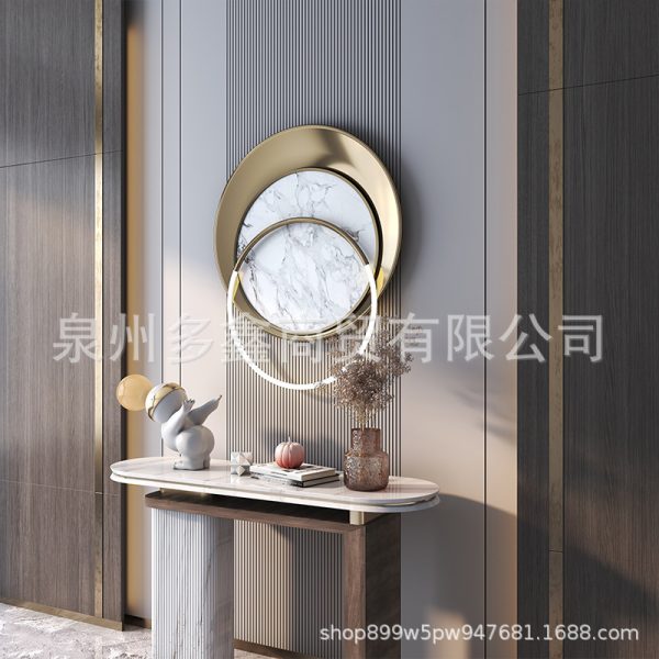 Light luxury metal wrought iron wall decoration living room sofa backdrop wall pendant bedside with light creative wall decoration - Image 2