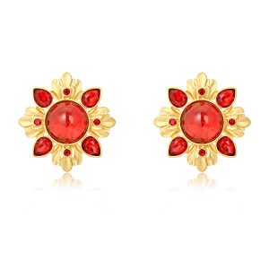 vintage glass french design crystal earrings Douyin hot sale vintage style 925 silver vintage glass earrings