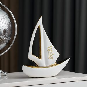 Minimalist design: resin smooth sailing, vintage sailboat ornaments, red wine rack, living room decoration, wine cabinet, housewarming decoration