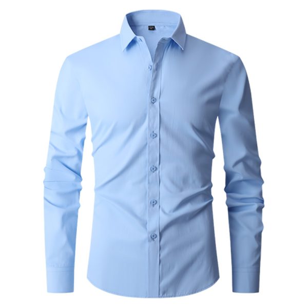 Foreign trade cross-border Amazon new men's shirt long sleeve trend new men's casual Korean slim shirt for men - Image 2