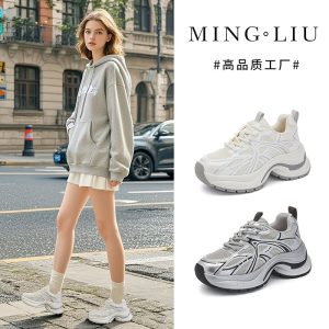 Film-absorbing soles daddy shoes women's 2025 spring/summer new thick-soled heightened retro sneakers women's casual and versatile shoes for women
