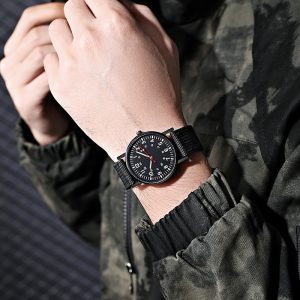 Men's watch nylon braided with casual sports watch ins wind versatile waterproof student sports quartz watch