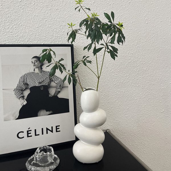 Creative ceramic vase ins wind light luxury high-end special-shaped cobblestone home decoration living room flower arrangement porch decoration - Image 3