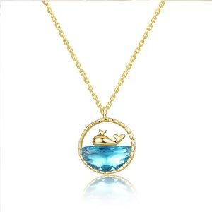 [Whale is born with you] Whale sterling silver necklace women's light luxury niche high-end fish tail clavicle chain to send girlfriends gifts