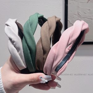 Headband Female Korean Version Simple and Versatile with Teeth Anti-slip Twist Diagonal Stripe Fabric Headband, Face Wash Hairband, Hairpin Headpiece