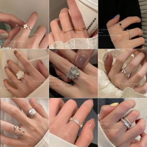 High-end butterfly zircon open ring female ins fashion personality index finger ring light luxury design niche ring