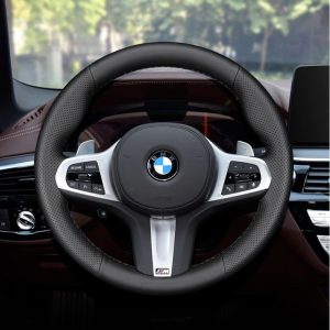 BMW X3 facelift leather hand stitch for 5 Series 525 530Li X5 steering wheel cover Alcantara suede