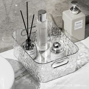 Light luxury desktop storage box, bathroom, bathroom, kitchen, cosmetics, lipstick, sundries organizer, glacier pattern storage basket