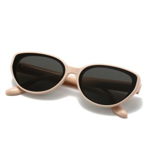 Trendy small frame cat-eye sunscreen sunglasses women's high-end face small nylon lens anti-ultraviolet sunglasses