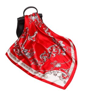 22 new faux silk square scarf women's 90 color ding silk scarf European pattern gift spot wholesale Muslim headscarf