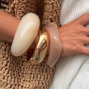 European and American design exaggerated bracelets, glossy niche jewelry, hand ornaments, retro cross-border explosive geometric combination bracelets