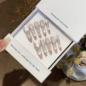 [Doomsday Dream] Premium chain broken diamond cat's eye three-dimensional relief rose flower doomsday dream nail patch