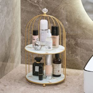 Bathroom cosmetics rack toilet toilet wash dressing table wrought iron bird cage skin care products desktop storage box