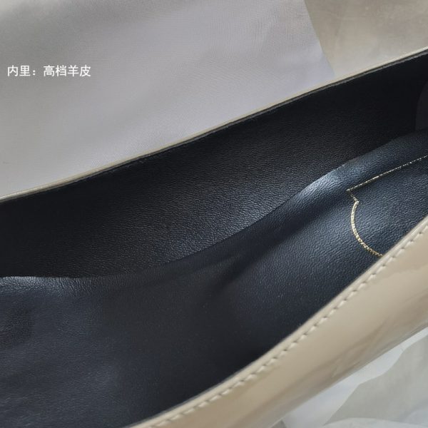 High version RV mid-heel block heel singles, patent leather square toe, square buckle wedding shoes, French commuter office OL workplace women's shoes - Image 4