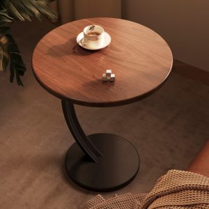 Walnut side table, small table, coffee table, sofa, sideboard, Internet celebrity mini small round table, living room, corner table, rental house bed