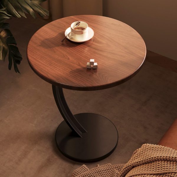 Walnut side table, small table, coffee table, sofa, sideboard, Internet celebrity mini small round table, living room, corner table, rental house bed