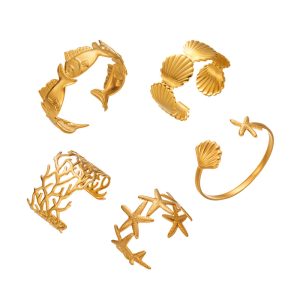 European and American marine stainless steel bracelets exaggerated widened version of personalized high-end open ornament bracelets niche titanium steel