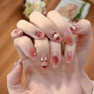 (3 boxes of value) handmade manicure wearable nails are cute and pure want to show whiteness temperament gentle nail patches student French