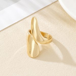 European and American personality open rings, women's fashion trends, staggered rings, irregular personality, niche index finger rings
