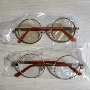 Round crystal glass sunglasses, flat mirror, no degree, retro sunglasses, round frame male sunglasses, female eye-catching eye protection